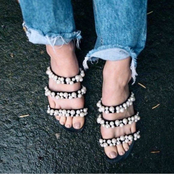 Zara Chunky Pearl Sandals - Picture 2 of 9